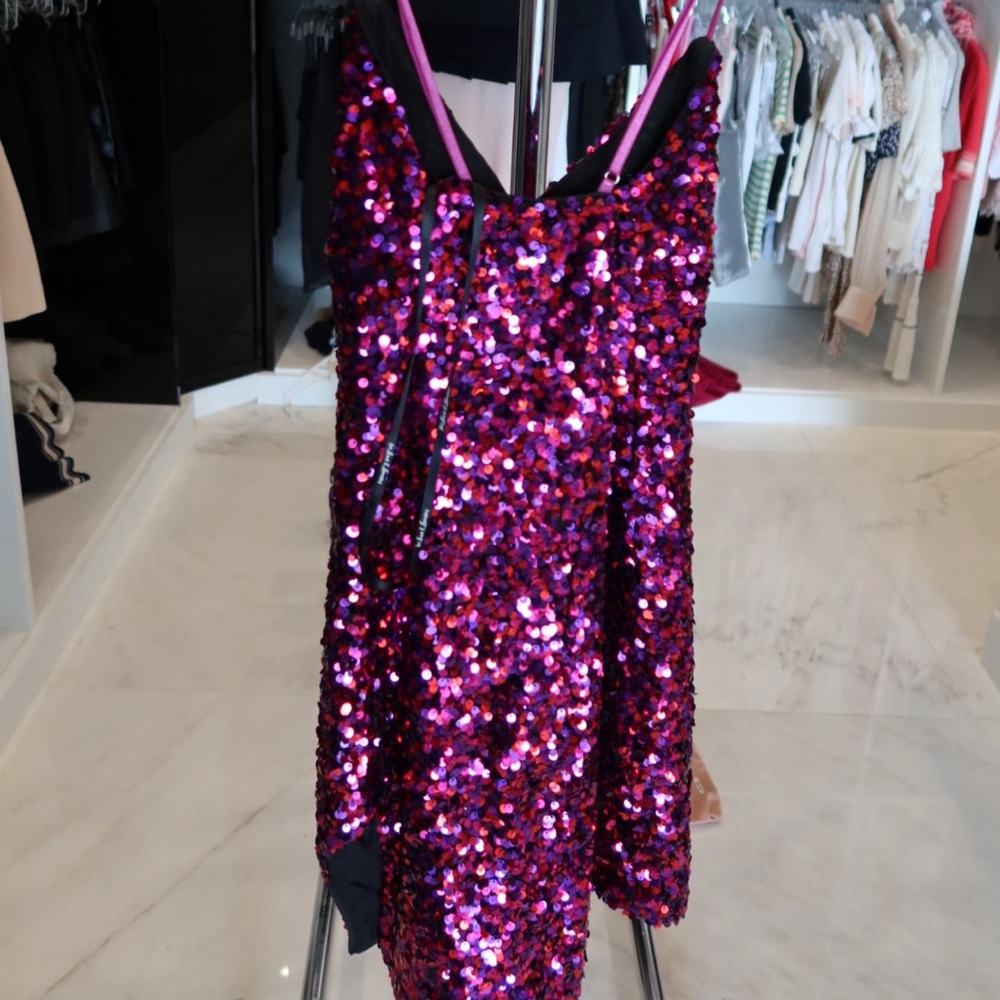 For Love And Lemons Purple and Hot Pink Sequin Dress